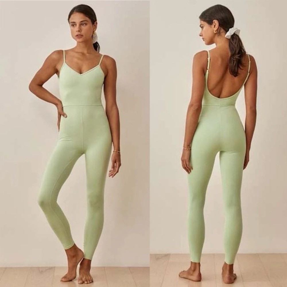 Reformation Emmy Ecostracht Light Green Jumpsuit